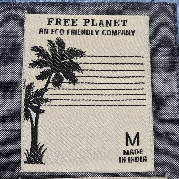 Mens Short Sleeve Button-Up Shirt W/ Flamingo Surfboard Print Eco-Friendly By Fr - Picture 3 of 12